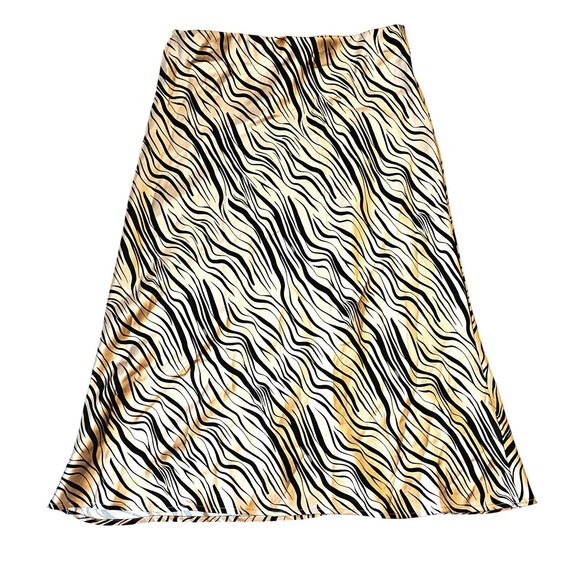 John Paul Richard Dresses & Skirts - John Paul Richard Zebra Print‎ Midi Skirt Black Tan Gold Elastic Waist Mens M